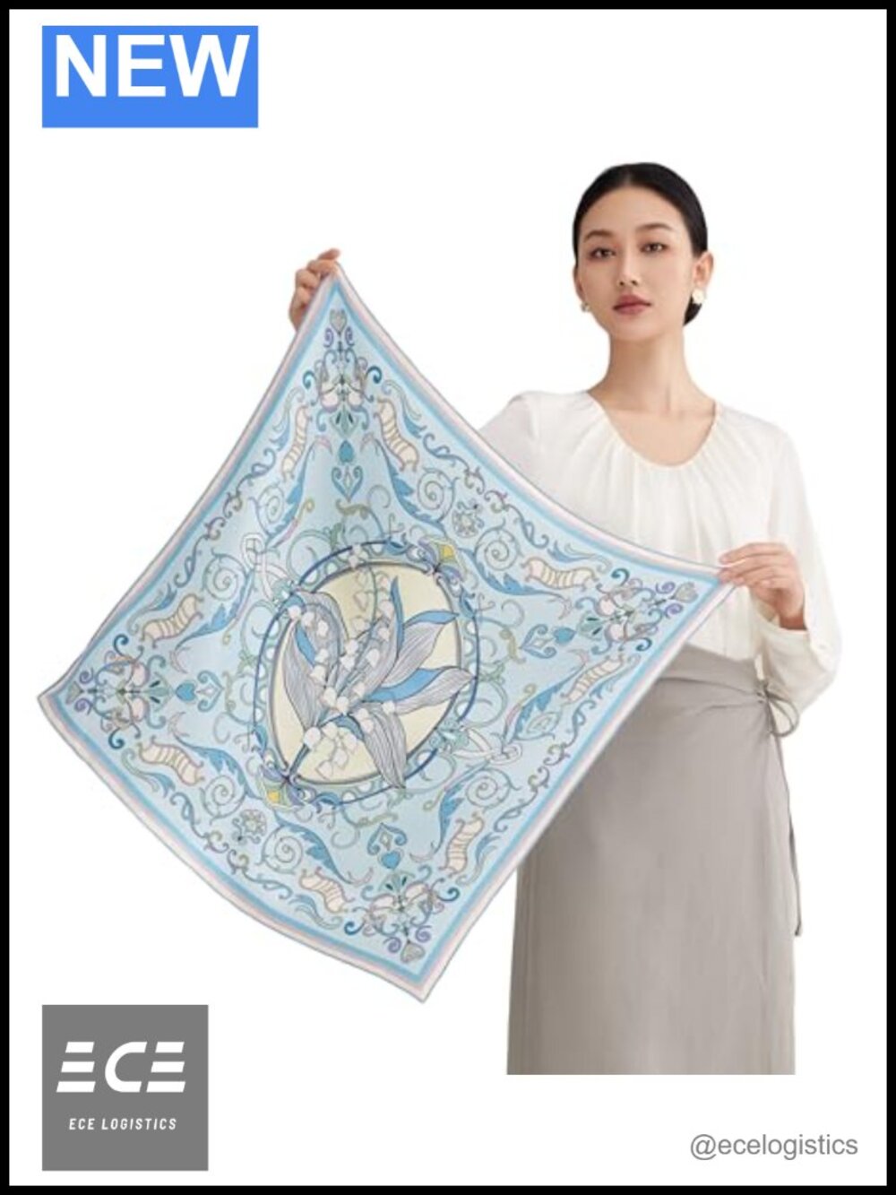 100% Mulberry Silk Square Scarf 25x25 Hand Rolled Double Sided Twill